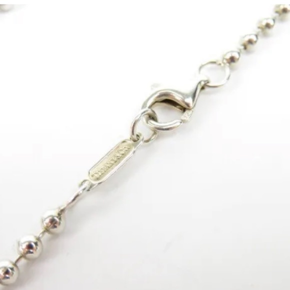Authentic Tiffany & Co. 925 Sterling Silver Atlas Bar Plate Ball Chain Pendant - Picture 5 of 5